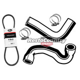 Ford Service Kit Fan Belt + Radiator Hose + Clamp Kit 6Cyl XC NON A/C 3.3 4.1