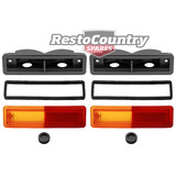 Ford Rear 1/4 Panel Side Indicator Repeater Lights +Gaskets x2 XA XB ZF ZG