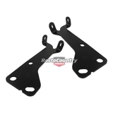 Holden Straight FRONT Bumper Bar Iron Brackets PAIR Black NEW HQ All not Commercial