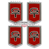 Suit Ford 'GT' Shield Badge Set Fit Grille + Roof + Boot x4 XR GT