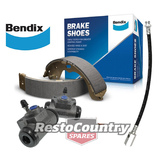 Holden Commodore BENDIX Rear Drum Brake Shoe +Cylinder +Hose Kit VB VC VH VK VL