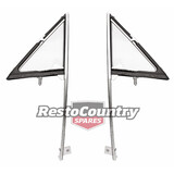 Ford XY Front Quarter Vent Window + Chrome Fame Assembly PAIR Falcon side glass