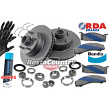Ford Front Disc Brake Rotor+ Bendix Pad+ Bearing Kit ZC ZD ZF ZG 60mm Case - PBR