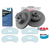 Ford Front Disc Brake Rotor + Bendix Pad Kit XB XC XD 70mm Outer Case PBR IRON