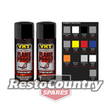 VHT High Temperature Spray Paint FLAMEPROOF FLAT BLACK x2 Exhaust engine flame proof