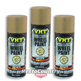 VHT High Temperature Spray Paint x3 WHEEL MATTE GOLD centre caps covers