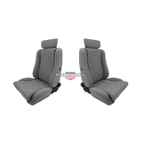AUTOTECNICA Sport Seats PAIR GREY Combination w/ Lumbar Support + Twin Adjust