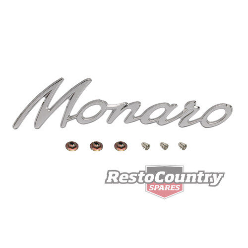 Holden - MONARO -Badge Chrome  + Clips HK HT HG gts emblem logo 