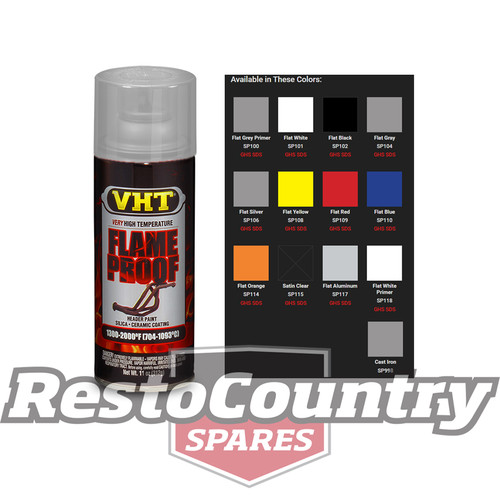 VHT High Temperature Spray Paint FLAMEPROOF SATIN CLEAR Exhaust engine flame proof