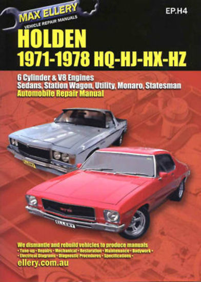 Gregory's Workshop Repair Manual Holden HQ HJ 1971 to 1976 8Cylinder 253 308 350