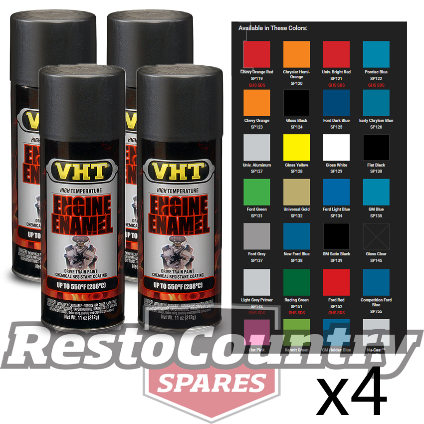 Vht High Temperature Spray Paint Engine Enamel Satin Black X4 Starter Diff - Vht Engine Paint Colors