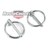 Speco Bonnet / Hood Pin Snap Ring Replacement Clip Pair x2 - Silver