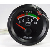 Speco 2" Black 8 - 16 Volt Gauge Black NEW Automotive Voltmeter #523-22