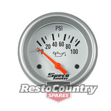 Speco 2 5/8 Electrical Oil Pressure Gauge 100psi Silver Pro Series NEW engine 