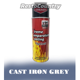 KBS Xtreme Temp Coating Spray CAST IRON GREY High Heat Resistant 260°C - 812°C