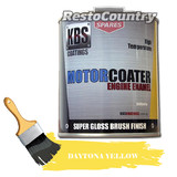 KBS Motor Coater Engine Enamel 500mls DAYTONA RACE YELLOW High Temp Paint