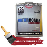 KBS Motor Coater Engine Enamel 500mls HOLDEN BRIGHT RED HD HR x2 High Temp Paint