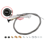 Holden Bonnet Release Cable + Fitting Kit + Grommet HK HT HG Chrome Stamped