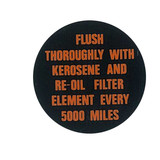 Holden Oil Cap Decal FE FC - FLUSH EVERY 5000 MILES - sticker label kerosene