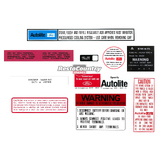 Ford Engine Bay Decal kit XY GT Autolite Warning Emission Battery Caution