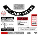 Ford Decal Kit XB ZG 302 V8 With Large Air Cleaner sticker jack motorcraft