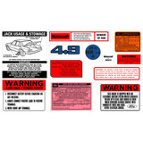 Ford Decal Kit XE ZK 4.9 V8 jack motorcraft warning sticker label 