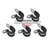 Universal Cushion Clamp Set x5 STAINLESS Steel with Rubber Band 12mm x 15mm 