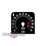 Holden Tacho Gauge Decal HQ 0-7000 RPM dash cluster revs tachometer 