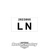 Holden Torana Radiator Decal LC LJ XU1 "LN" 2823865 sticker label 