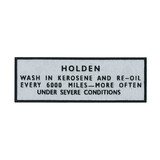 Holden Oil Cap Decal HD HR suits all models sticker label kerosene 