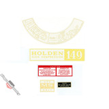Holden HD 149 Hi Compression Engine Decal Kit +Oil Cap Radiator Caution MS Only