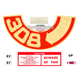 Holden Engine Bay Decal Kit HQ '308 GMH' + Beware of Fan + Oil + Wiper + Horn
