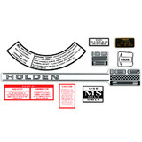 Holden - 186S - Engine Decal Kit HR HK HT HG Air Cleaner Oil Radiator Caution