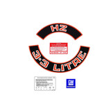 Holden 6Cyl Engine Bay Decal Kit Red "HZ" "3.3 Litre" air cleaner sticker fan