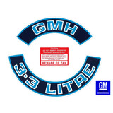 Holden WB VB VC VH 6cyl Engine Decals -3.3 LITRE GMH- Air Clean +Beware +Emission