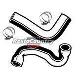 Ford Service UPPER + LOWER Radiator Hose + Clamp Kit 6Cyl XC NON A/C 3.3 4.1 