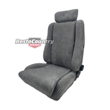 AUTOTECNICA Sport Seat GREY STRIPED w/ Lumbar Support + Twin Adjusters