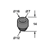 Universal Bumper Grommet Plug 9.5mm Tall 8mm Hole Twist In 16mm OD Rubber