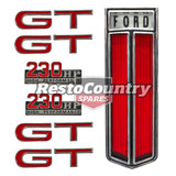 Suit Ford XT GT Badge Kit x7 Grille + Guard +Boot INC Clips fender emblem trunk 