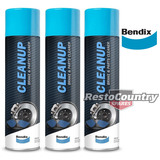Bendix Cleanup Brake Parts Cleaner 400gm Spray Can x3 wheel clean workshop tool