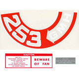 Holden V8 Engine Decal Kit HT HG HQ '253 GMH' Air Cleaner + Oil + Beware of Fan