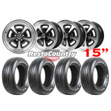 CTM GTS Wheel + Tyre Kit x4 15x7 15x8 STAGGERED Holden HQ HJ HX HZ WB Galaxy R1