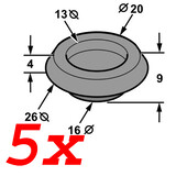 Universal Blind Grommet Kit x5 - 16mm OD  blanking  plug  rubber 
