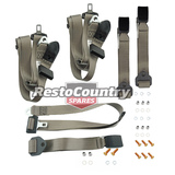 Ford Front / Rear Seat Belt Kit x3 CAPPUCCINO Adjustable Webb XA XB XC ZF ZG ZH