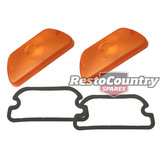 Holden Front Indicator Lens + Gasket Amber Pair Torana LH LX Left + Right x2