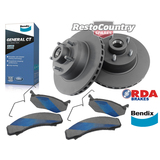 Ford Front Disc Brake Rotor+Bendix Pad Kit ZG ZH ZJ 70mm Outer Case GIRLOCK IRON
