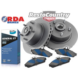 Holden Commodore Front Disc Brake Rotor+ Bendix GCT Pad Kit VL 6Cyl N/A 