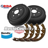 Ford Rear RDA DRUM Brake PAIR + BENDIX Shoes Kit NEW XR XT XW XY XA XB shoe pad
