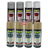 VHT Wheel Spray Paint + Clear + Undercoat Kit x8 MATTE GOLD centre caps covers