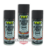 VHT PLASTIC High Temperature Spray Paint x3 MATTE BLACK engine covers interior